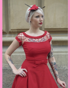 Red Bettie Page  Alika Circle Dress