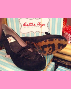 Bettie Page Black Suede Letty Shoes