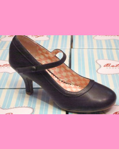 Black Bettie Page Mary Jane 3 Inch Heel Shoe