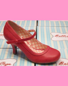 Red Bettie Page Mary Jane 3 Inch Heel Shoe