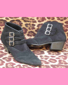 Black suede Strap Boot