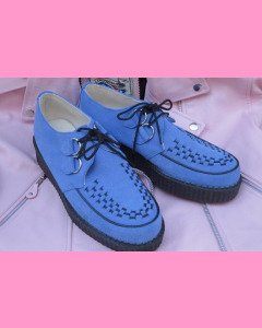 Electric blue Round Low Sole Toe D-Ring Creepers