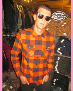 Bright Orange Dickies Flannel Shirt