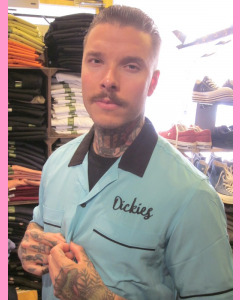 Ocean Blue Wevertown Dickies Bowling Shirt