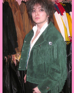 Green Suede Fringe Jacket