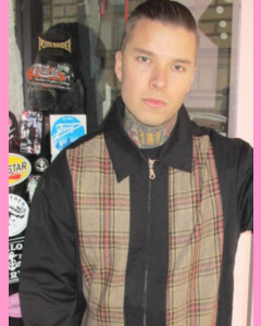 Granpa Jacket with checkered mustard panels
