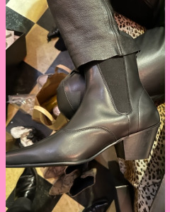 Black leather Extra High Heel Chelsea Boots
