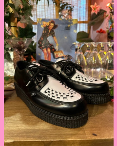 D-Ring Creepers, Black & White leather
