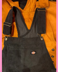 Black Dickies Ladies Higginson Corduroy Bib Overall