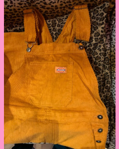 Pumpkin Spice Dickies Ladies Higginson Corduroy Bib Overall