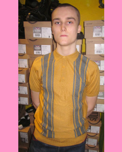 Mustard Knitted Panel Shirt