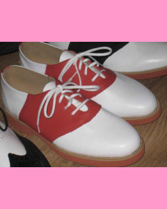Red and white Saddle Shoes