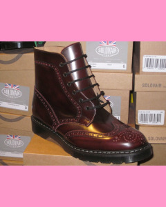 Burgundy Rub-Off Solovair Brogue Boot