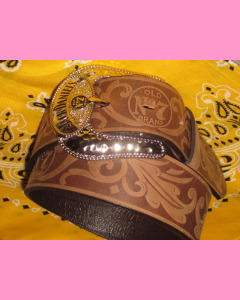 Jack Daniels Buckle Belt, Brown