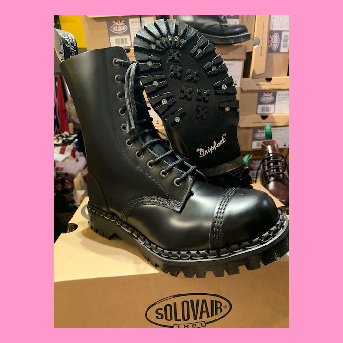 Gripfast 10 Hole Steel Cap Boot, Black Garageland