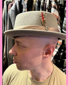 Brixton Stout Pork Pie Hat, Olive Surplus/Bronze