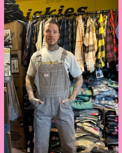 Dickies Bib Overall, Dark Brown Hickory Stripe