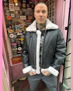 Dark Brown Schott A-3 Sheepskin Bomber Jacket